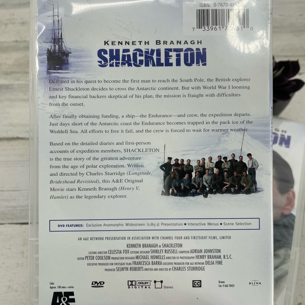 Shackelton Kenneth Branagh DVD Set Of 2 A&E Survival Story - Picture 5 of 5